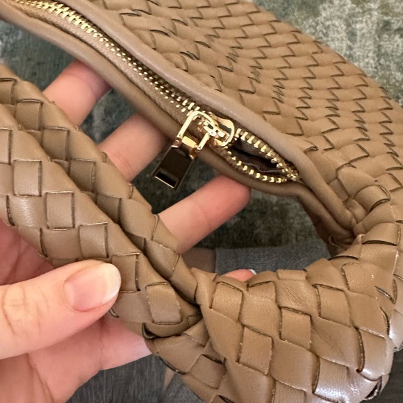 Anthropologie Woven Brown Hobo Bag - Picture 3 of 4